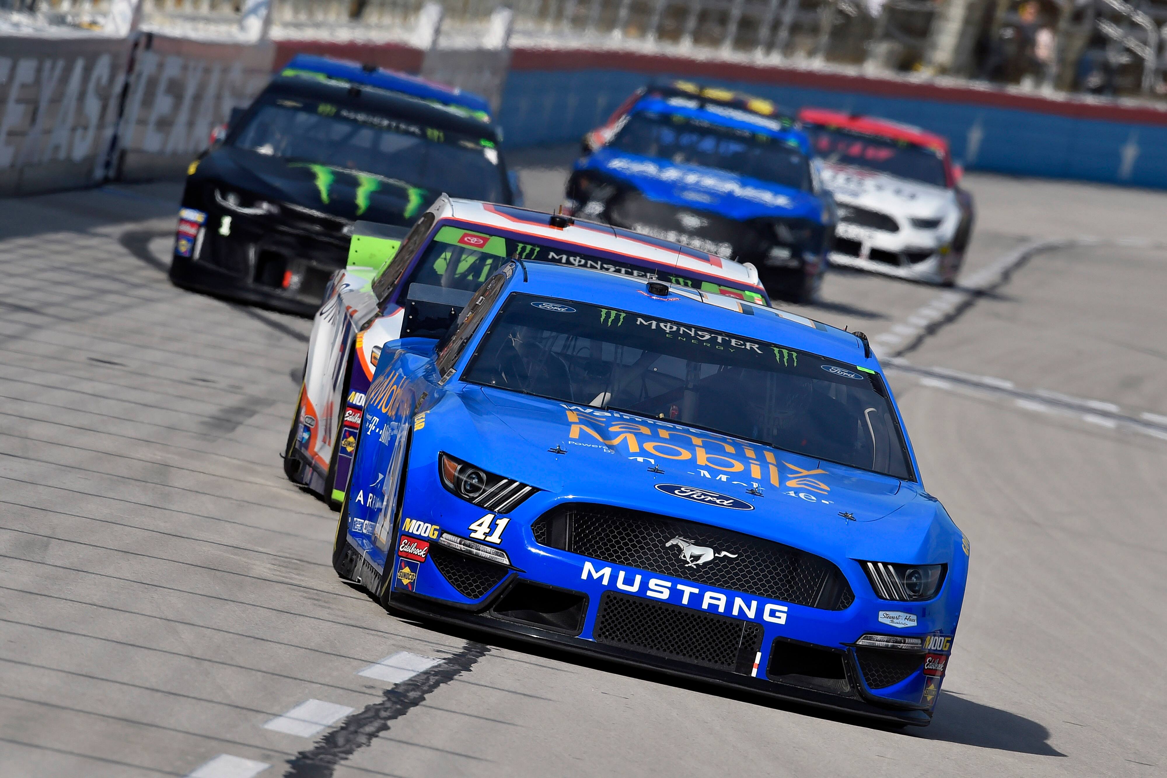 His SHR teammates Aric Almirola and Daniel Suarez finished second and third. His SHR teammates Aric Almirola and Daniel Suarez finished second and third.